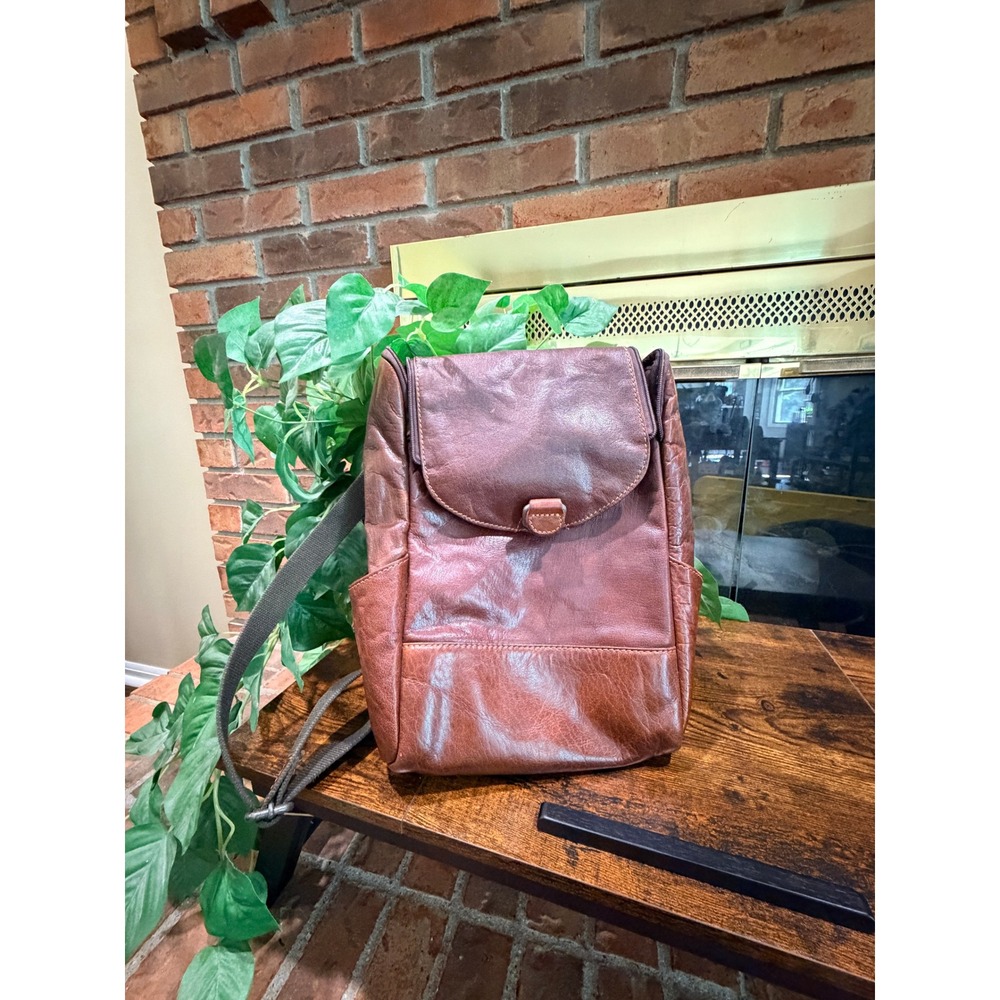 Jack Georges Voyager Backpack Womens Brown Leather Convertible Y2K Bag OS